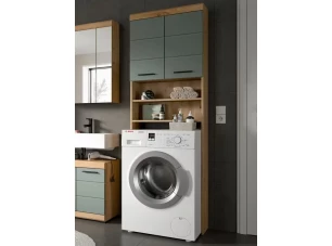 Úložná skrinka nad práčku Scout, dub artisan/šalviovo zelená