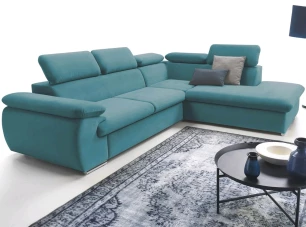 Rohová sedacia súprava Viera, petrolejová látka, pravý roh
