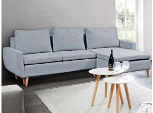 Rohová sedacia súprava Enjoy, béžovo-modrá tkanina