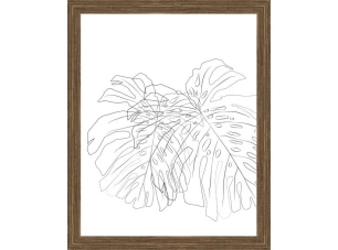 Rámovaný obraz Nordic listy, 20x25 cm