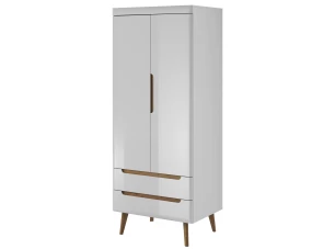 Šatníková skriňa Nordi, dub riviera/bielylesk