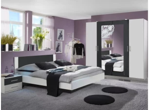 Zostava spálne Nora 180x200 cm, biela/grafitová