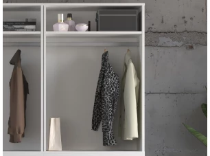 Regál so šatníkovou tyčou Switch, biely