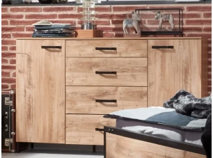 Úložná komoda so zásuvkami Detroit, doskový dub