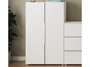 Viacúčelová šatníková skriňa / botník Oreso 76 cm, biela