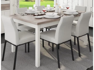 Jedálenský stôl Cruz, bielena pínie/šedý dub