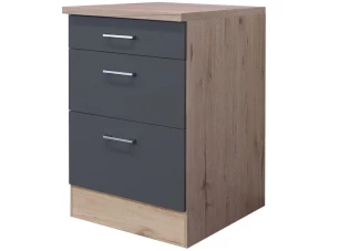 Dolná kuchynská zásuvková skrinka Tiago USA60, dub san remo / sivá, šírka 60 cm