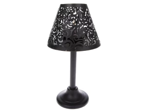 Svietnik tvar lampa, čierny kov
