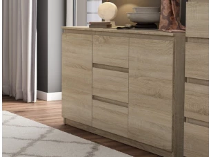 Komoda s 3 zásuvkami Carlos, dub sonoma, 120 cm