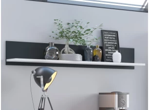 Nástenná polica Campania 160 cm, biela/antracit