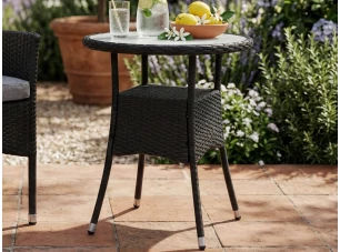 Okrúhly záhradný stolík Alford, 60 cm, čierny