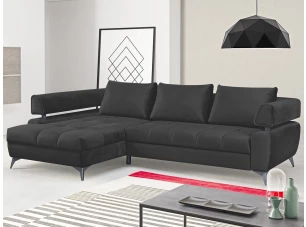 Rohová sedacia súprava Paris, antracitová látka, ľavý roh