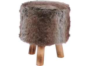 Stolička 32 cm, hnedá kožušina