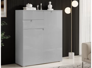 Vyššia skrinka Spice, lesklá šedá