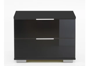 Nočný stolík Easy Plus, grafit / čierne sklo