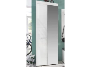 Skriňa so zrkadlom Amanda 127, lesklá biela