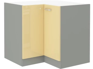 Dolná rohová kuchynská skrinka Karmen 90ND, šedá/krémová