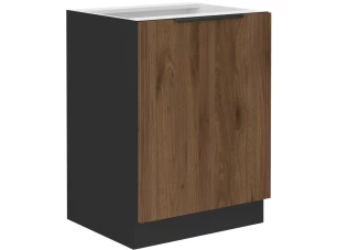 Dolná kuchynská skrinka Monza, 60 cm, orech/čierna