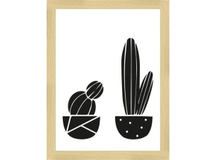 Rámovaný obraz Nordic kaktusy, 18x24 cm