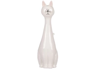 Dekoračná soška Biela mačka, 23 cm