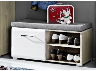 Botník Funny, dub strieborný/biely