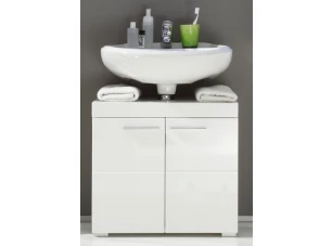 Kúpeľňová skrinka pod umývadlo Amanda 301, lesklá biela