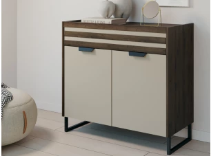 Skrinka so zásuvkou Barea, béžová/dub atlantic