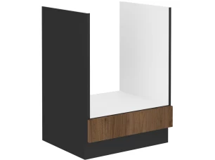 Kuchynská skrinka pre vstavanú rúru Monza, 60 cm, orech/čierna