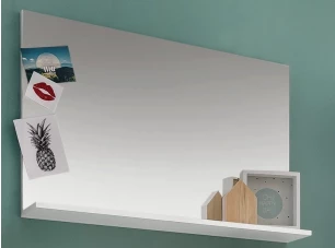 Nástenné zrkadlo s policou Amanda 451, biele