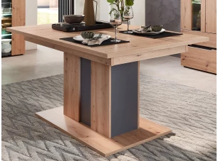 Rozkladací jedálenský stôl Memphis 160x90 cm, dub artisan/grafit