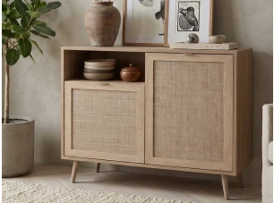 Skrinka 2-dverová Bali, dub sonoma/výplet