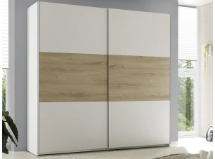 Šatníková skriňa Kiara 215 cm, biela/dub baysen