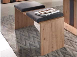 Jedálenská lavica s polstrom Memphis, dub artisan/grafit, 165 cm