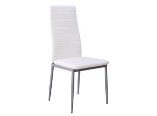 Jedálenská stolička Zita, biela ekokoža