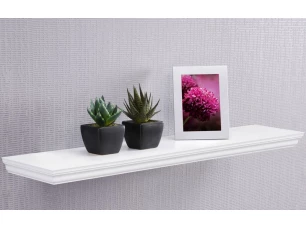 Nástenná polica Landwood, šírka 90 cm, biela