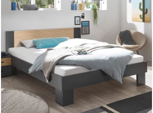 Posteľ Laurie 180x200 cm, grafit/dub