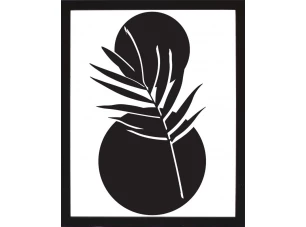 Rámovaný obraz Čiernobiela rastlinná abstrakcia II, 24x30 cm