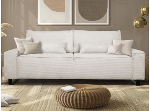 Trojmiestna pohovka Cassino, krémová štrukturovaná látka