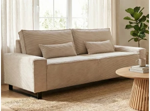 Trojmiestna pohovka Cassino, krémová štrukturovaná látka