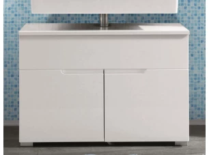 Kúpeľňová skrinka pod umývadlo Spice, lesklá biela