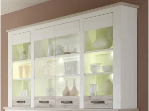 Nastavná vitrína Toronto, bielená pínia / pieskový dub