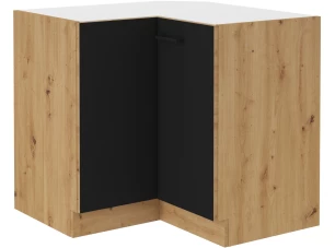Dolná rohová kuchynská skrinka Modena 90/90 cm, dub artisan/čierna