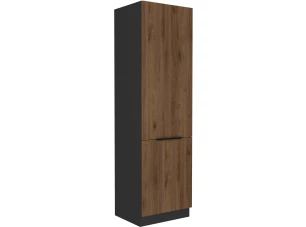 Kuchynská skriňa pre vstavanú chladničku Monza, 60 cm, orech/čierna