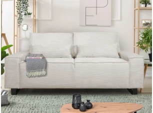 Dvojmiestna pohovka Cassino, krémová štruktúrovaná látka