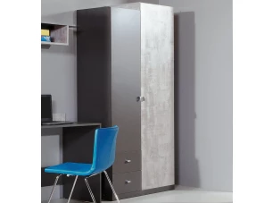 Šatníková skriňa so zásuvkami Tablo, šedá/enigma