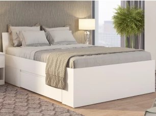 Posteľ so zásuvkami Carlos 140x200, biela