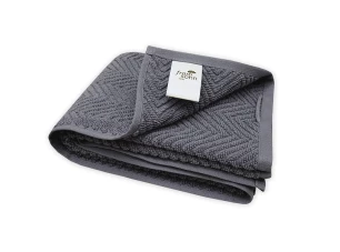 Uterák Ocean, BIO bavlna, antracitový, vlnkovaný vzor, 50x100 cm