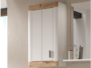 Závesná kúpeľňová skrinka Laredo, 45 cm, biela/dub nox