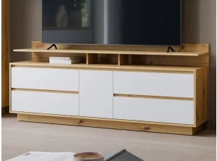 TV skrinka Foggia 188 cm, dub artisan/biela