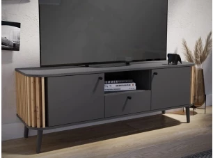 TV skrinka Pure, 138 cm, tmavě šedá/dub artisan